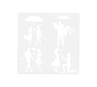 Stencil riutilizzabile - Modello di pittura illustrazione di coppia romantica, foglio lavabile a lunga durata, bordo liscio, modello di precisione | Stencil artistico per decorazione della casa fai da