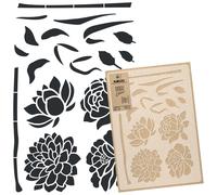 STENCIL riutilizzabile PLASTICA 43cmx64cm o 59cmx95cm FIORI IN FIORE