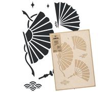STENCIL riutilizzabile PLASTICA / 43cmx64cm o 59cmx95cm / VENTILATORE GIAPPONESE