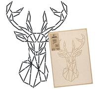 STENCIL riutilizzabile PLASTICA 43x64cm o 59x95cm CERVO GEOMETRICO LINEE