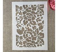 Stencil riutilizzabili, 29 cm, formato A4, stencil rettangolari per pittura su legno, parete, tela, tessuto, roccia, portico, cartello, progetti artistici fai da te, stile C