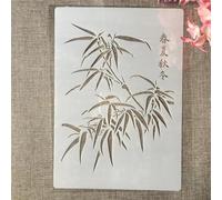 Stencil riutilizzabili, 29 x 20 cm, stencil per disegno di poesia cinese, luna e vento, per fai da te, artigianato, parete, tela, mobili, album di ritagli, decorazione della casa, stile B