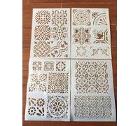 Stencil riutilizzabili, 4 pezzi, formato A4, 29 x 21 cm, lettere dell'alfabeto, stencil per dipingere su legno, mobili, pavimenti, decorazioni fai da te, stile 4