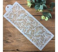 Stencil riutilizzabili, 44 x 9 cm, stencil per disegno con fiori e foglie, per fai da te, artigianato, parete, tela, mobili, album di ritagli, decorazione della casa