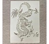 Stencil riutilizzabili a forma di drago, 26 x 18 cm, motivo: animali dello zoo, cavallo, drago, leone, per pareti in legno, cartoncini, cartelli in legno di roccia, sottobicchieri, decorazione per la