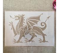 Stencil riutilizzabili a forma di drago, formato A4, 29 cm, stencil per pareti in legno, cartoncini in legno di roccia, sottobicchieri, tela, decorazione per la casa, modello A