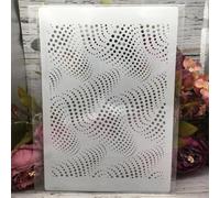 Stencil riutilizzabili, formato A4, 29 cm, stencil 3D con texture ondulata a pois, per pittura su legno, pareti, mobili, pavimenti, modelli a strati per artigianato fai da te decorazione della casa