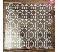Stencil riutilizzabili per pittura, 20 x 20 cm, a forma di globo, per fai da te, stratificazione, per dipingere su legno, tela, pavimenti, pareti, piastrelle, tessuto, mobili