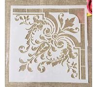 Stencil riutilizzabili per pittura su legno, portico, porta d'ingresso, parete, decorazione per la casa, 30 x 30 cm, grande cornice vintage palazzo