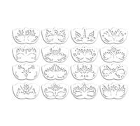 Stencil Riutilizzabili Per Trucco Viso | 16 Stencil Trucco Artistico | Disegni Floreali Per Adulti E Bambini A Pasqua Halloween Carnevale Teatro E Scuola