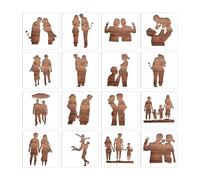 Stencil Silhouette 16 Pezzi Riutilizzabili per Disegno DIY