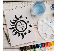 Stencil sole luna v1 design stencil fai da te aerografo, modello da parete, stencil a spruzzo, 50 x 50 cm