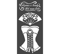 Stamperia Stencil Spesso 12X25 cm-Corsetti, Multicolore, 12cmX25cm, 3 unità