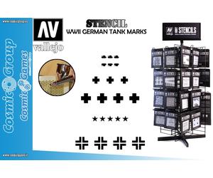 STENCIL STAFV001 WWII GERMAN TANK MARKS ACCESSORI PER MODELLISMO VALLEJO VALLEJO