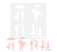 Stencil Stencil - Set di modelli romantici per coppia di motivi, taglio fine, strumento per la pittura durevole, per il fai da te creativo, decorazione per la casa per mobili da parete in tessuto