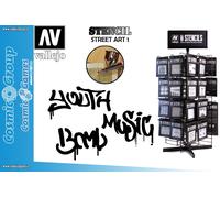 STENCIL STLET003 STREET ART 1 ACCESSORI PER MODELLISMO VALLEJO VALLEJO