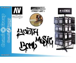 STENCIL STLET003 STREET ART 1 ACCESSORI PER MODELLISMO VALLEJO VALLEJO