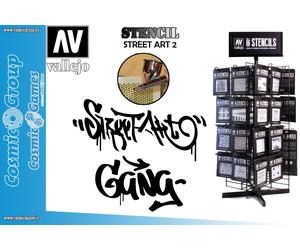 STENCIL STLET004 STREET ART 2 ACCESSORI PER MODELLISMO VALLEJO VALLEJO