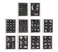 Stencil Tattoo, Tatuaggi Temporanei, Kit di Stencil Tatuaggi Riutilizzabili in PVC con 97 Modelli, Ideale per Body Art, Aerografi, Feste, Cosplay, Modelli di Tatuaggi Impermeabili e Lavabili