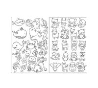 Stencil Tessuto Ricamo Incolla e cuci carta da ricamo solubile in acqua, lava via, stabilizzatore, farfalla, fiore, bosco, sotto il mare, motivi animali(2 Sheets-A)