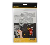 Securit Stencil trasparenti assortiti - lettere, numeri, forme - 32x22 cm - set 6 pezzi