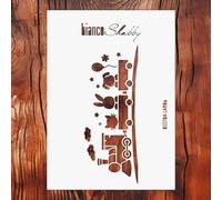 Stencil Trenino degli Animali Bambini - Coniglio, Gatto e Vagoni | biancoShabby® | Stencil Professionale 50x70 cm