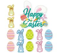 Stendardi di Pasqua Bandierine Decorative Con Motivo Conigli E Uova | Stendardo Pasquale Multicolore per Primavera, Casa, Mensola, , Albero, Parete, Finestra, Vassoio a Livelli, Giardino, Festa