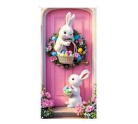 Stendardi Pasquali,90x180cm Impermeabile Sfondo con Coniglietto | Stendardi Pasquali Per La Porta D'Ingresso,Decorazione per Interno Esterno Ufficio Ingresso Giardino Patio Festività di