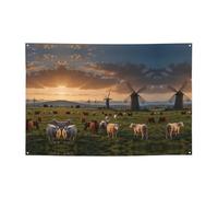 Stendardi per le vacanze con motivo di bovini e pecore e fondali da appendere, decorano facilmente la scena della tua festa