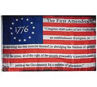 Stendardo 1776 Dichiarazione dei diritti Primo emendamento Betsy Ross Rettangolo in disuso