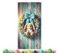Stendardo Auguri di Buona Pasqua - 90 x 180 cm Simpatici Decorazioni Primaverili,Stendardi Pasquali Per La Porta D'Ingresso,Per Interno Ed Esterno Casa Ufficio Portico Giardino Patio E Festività Prima