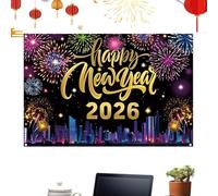 Stendardo Buon Anno,Forniture Per Feste In Tessuto Per Le Vacanze | Stendardo Per Decorazioni Di Capodanno 2026 | Per Interni Esterni Casa Giardino Portico Scuolo Ufficio Sfondo Cabina Fotografica