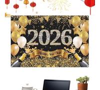 Stendardo Buon Anno,Sfondi Festivi Per Poster | Cartello Sfondo Per Capodanno 2026 - Per Interno Esterno Casa Soggiorno Giardino Portico Scuola Ufficio Cabina Fotografica