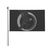 Stendardo Con Stampa Di Corvo Vichingo, Stendardo In Poliestere Con Mitologia Norrena, Bandiera Da Giardino, Da Appendere Al Prato, Decorazione Per La Casa, 90 X 150 Cm