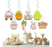 Stendardo Del Coniglio Di Pasqua Ghirlanda con Motivo a Conigli e Uova | Stendardi Pasquali per per Primavera, Casa, Mensola, , Albero, Parete, Finestra, Vassoio a Livelli, Giardino, Festa
