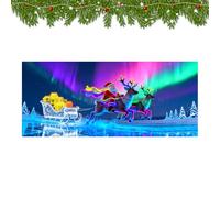 Stendardo per Porta Garage Natalizio | Sfondo Fluorescente 2D Babbo Natale Cartoon - Grande Banner Sfondo Per Porta Del Garage Natalizio,Per Esterno Esterno Interno Festa Muro Cancello Giardino