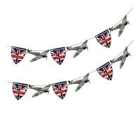 Stendardo Per VE Day,Stendardo Festoni V-Day 80 Anni - Bandiere a Pennone Stile Retrò Design Ricercato per Amici Coppie Famiglie