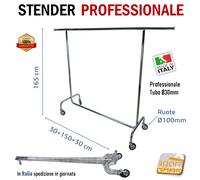 STENDER APPENDIABITI ATTACCAPANNI PROF CARRELLO PORTA ABITI CROMATO ALTA PORTATA