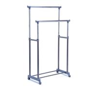 Stender appendiabiti doppio grigio/cromo 4 ruote Kg.30 cm.90x44xH.99-179 per cas