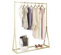 Stender Pesanti, Espositori in Metallo per Abbigliamento, Espositori per Negozi, Appendiabiti per Camera da Letto, Stendibiancheria/Golden / 150cm