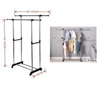 Stender Stand Appendiabiti Attaccapanni Barra Doppia Con Rotelle Regolabile