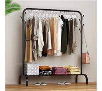 Stender Stand Appendiabiti Attaccapanni Barra Doppia Metallo Nero 143x96x42 cm
