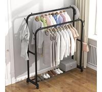 Stender Stand Appendiabiti Attaccapanni Barra Doppia Metallo Nero