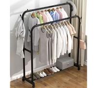 Stender Stand Appendiabiti Attaccapanni Barra Doppia Metallo Nero