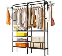 Stender Stand Appendiabiti Attaccapanni Barra Doppia Metallo Nero