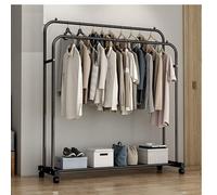 Stender Stand Appendiabiti Attaccapanni Barra Doppia Metallo Nero con ruote