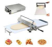 Stendetrice di Pasta Pieghevole, Macchina Manuale per stendere la Pasta, Spessore Regolabile (0-25 mm), Realizzata in Acciaio Inossidabile, Adatta per Pane, Pizza, Croissant, Pasta sfoglia,