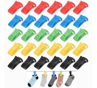 Stendi Calzini con 30 Mollette per Bucato,Gancio Appendiabiti,Clip Accoppia Calzini per Lavatrice e Asciugatrice,Giostra Asciugacalzini,Antivento e Multiuso per Intimo e Fazzoletti