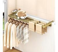 Stendibiancheria a 3 barre sopra il termosifone, stendibiancheria allargato 25 cm, ganci regolabili per asciugare