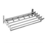 Stendibiancheria a parete espandibile Scaffale per abbigliamento esterno per interni con binario appendiabiti per camicie Pantaloni Asciugamani Scarpe Design salvaspazio per il bagno 90 cm /